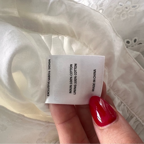 SABO NWT White Eyelet Puff Sleeve Top - Picture 12 of 14